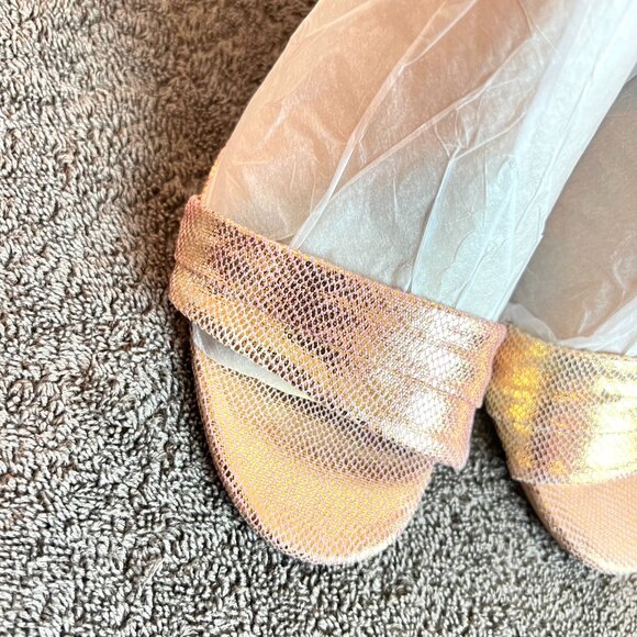 Franco Sarto Womens Size 7 7M Osmina Rose‎ Gold Block Dress Heel Sandals Shoes - Picture 4 of 14